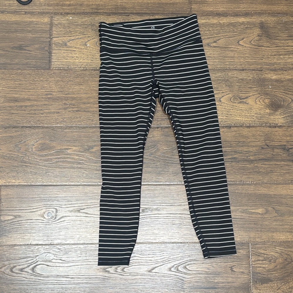 Striped Black and White workout Leggings